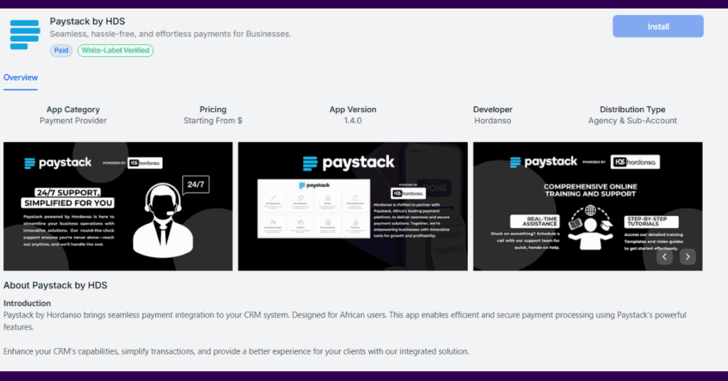 Paystack by HDS GoHighlevel App