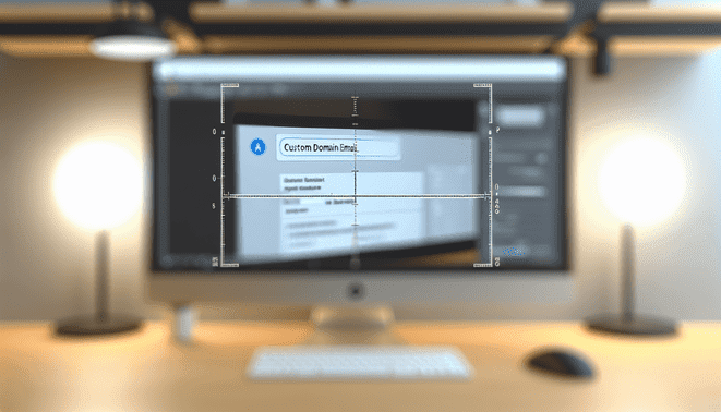 **alt_text:** A sleek workspace highlights the benefits of custom domain emails for professional success.