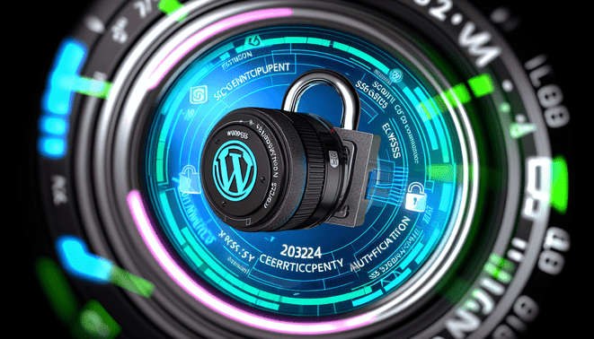 alt_text: Cover for "SSL for WordPress 2025" featuring a secure padlock, modern design, and tech graphics.
