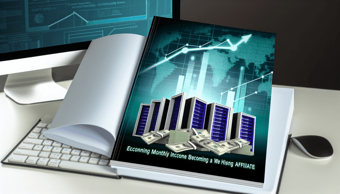 alt_text: eBook cover design featuring hosting, dollar bills, and digital marketing in blue and green tones.